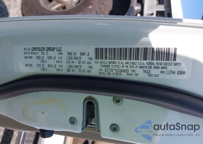 3C6TD5FT9CG304693: 43206031