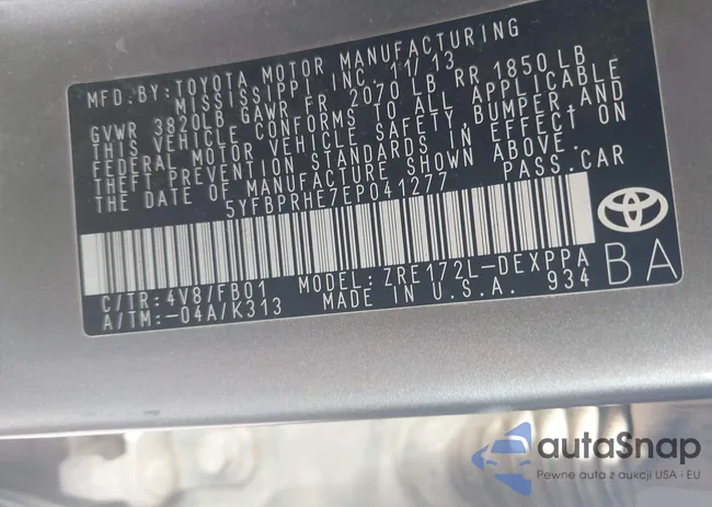 5YFBPRHE3EP041277: 43206066