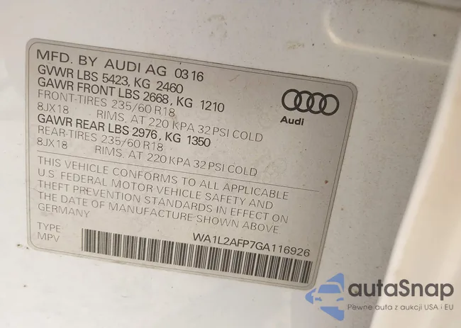 WA1L2AFP7GA116926: 43206069