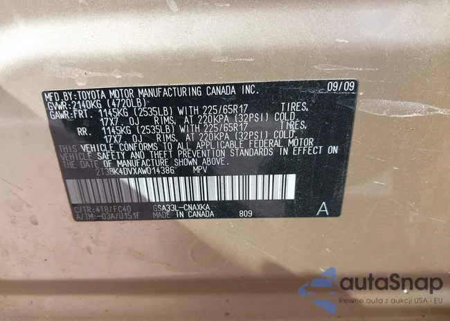 2T3BK4DVXAW014386: 43206103