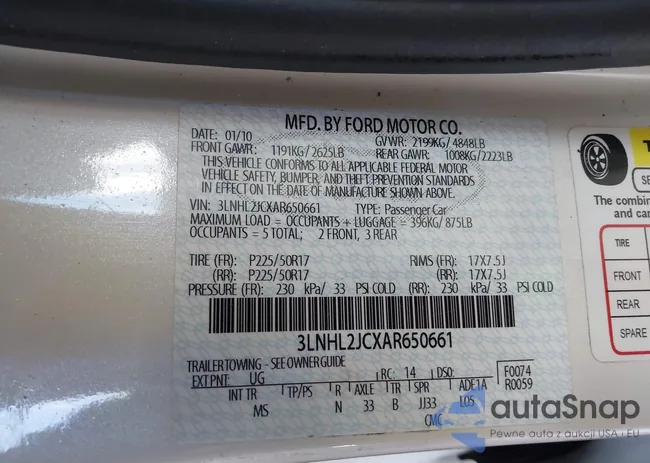 3LNHL2JCXAR650661: 43206134