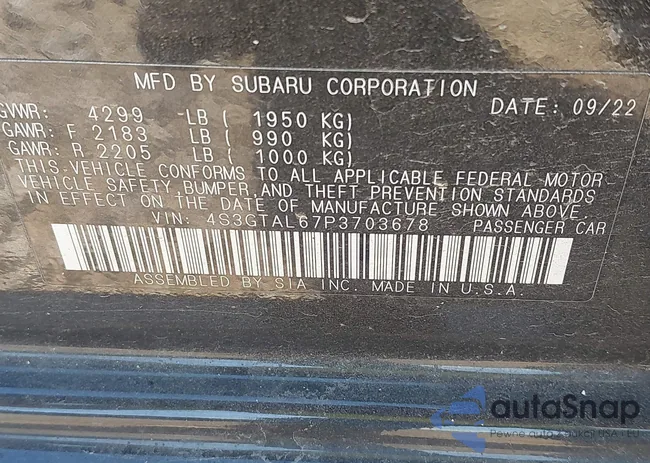 4S3GTAL67P3703678: 43206137