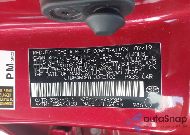 JTDP4RCE8LJ040100: 43206170