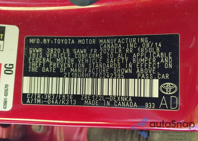 2T1BURHE7FC242395: 43206194