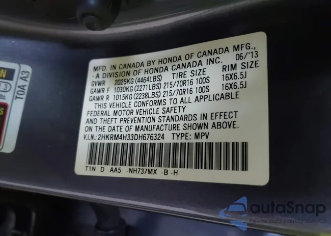 2HKRM4H33DH676324: 43206285