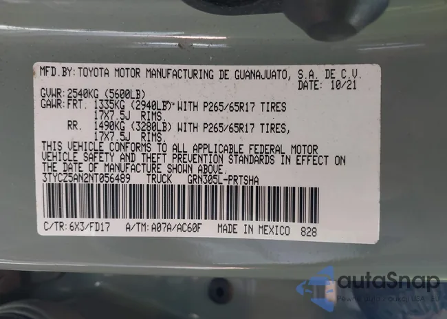 3TYCZ5AN2NT056489: 43206364