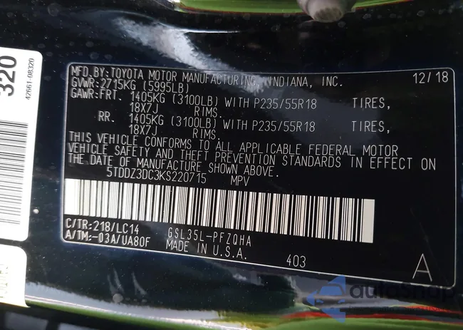 5TDDZ3DC3KS220715: 43206432