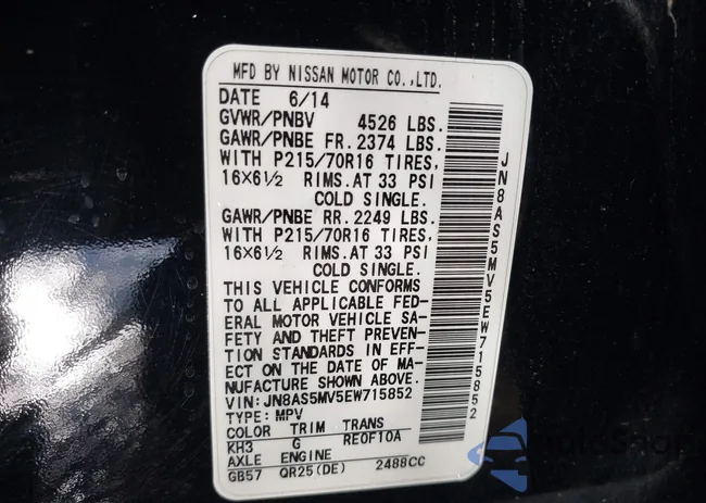 JN8AS5MV5EW715852: 43206448