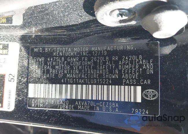 4T1G11AK1LU915224: 43206495