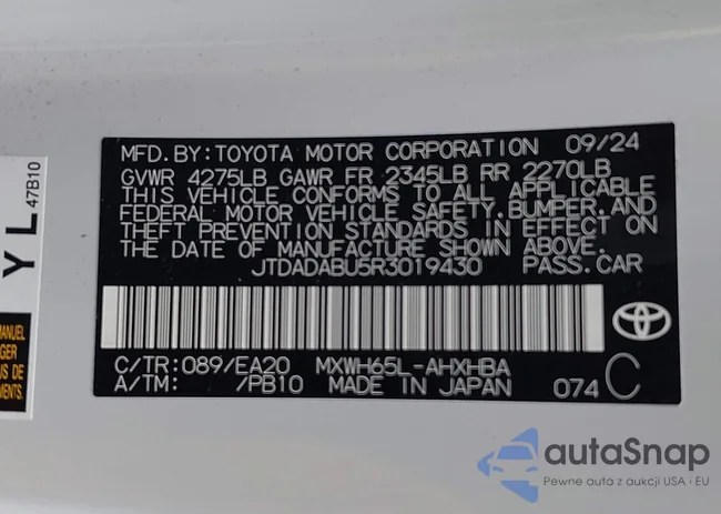 JTDADABU5R3019430: 43205552