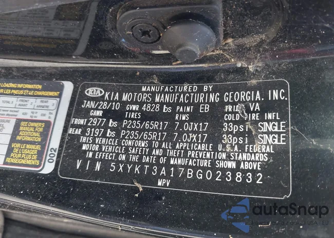 5XYKT3A17BG023832: 43205616