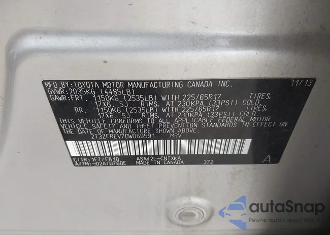 2T3ZFREV7DW069591: 43205717