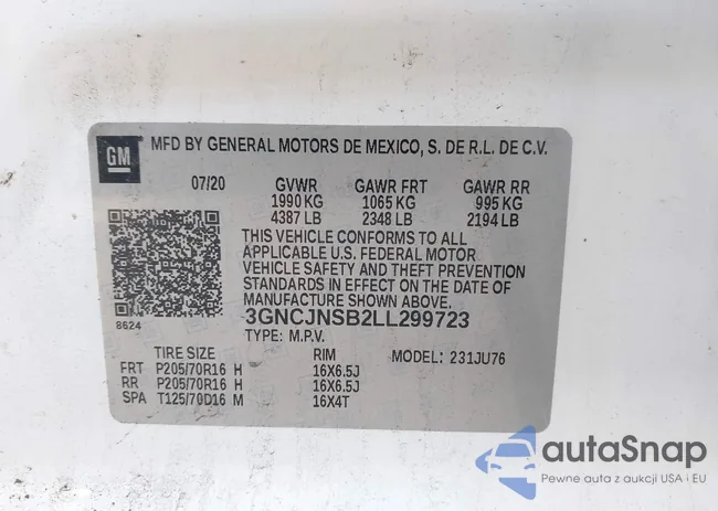 3GNCJNSB2LL299723: 43205824