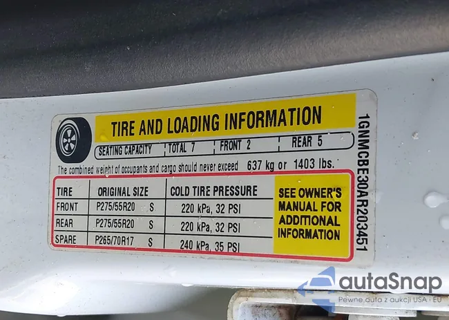 1GNMCBE30AR203451: 43205828