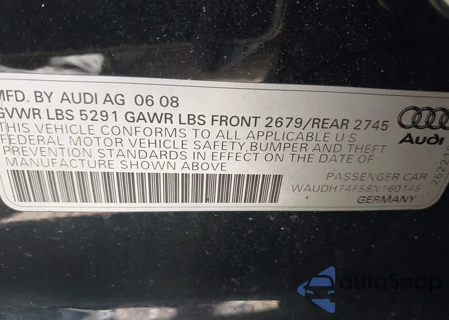 WAUDH74F58N160145: 43205841