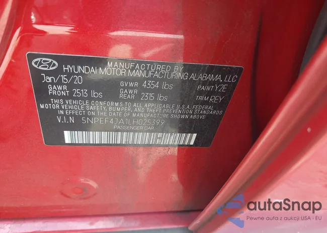 5NPEF4JA1LH025399: 43205883