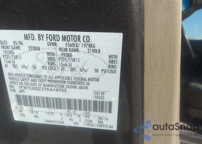 1FMYU02Z37KA19753: 43206952