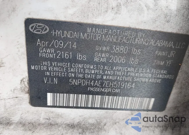 5NPDH4AE7EH519164: 43206968