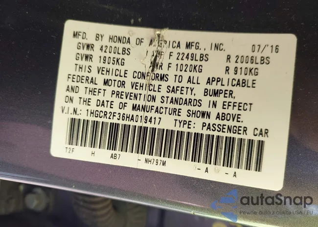 1HGCR2F36HA019417: 43207028