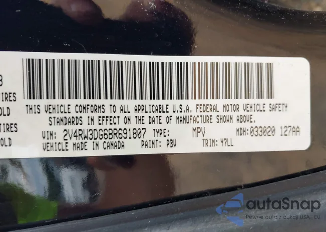 2V4RW3DG6BR691807: 43207120