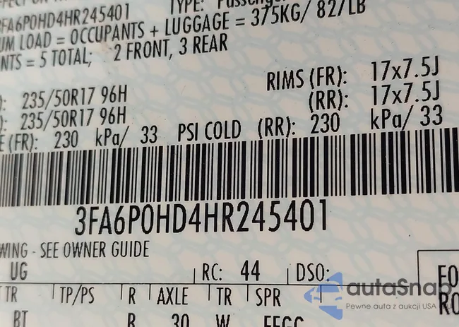 3FA6P0HD4HR245401: 43207131