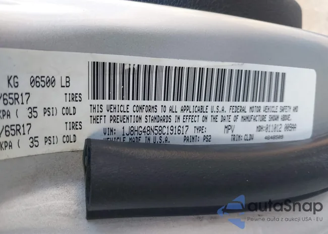 1J8HG48N58C191617: 43207168