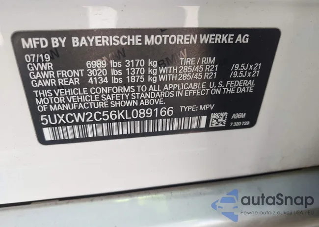 5UXCW2C56KL089166: 43207171