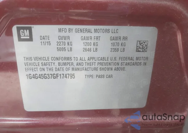 1G4G45G37GF174795: 43207182