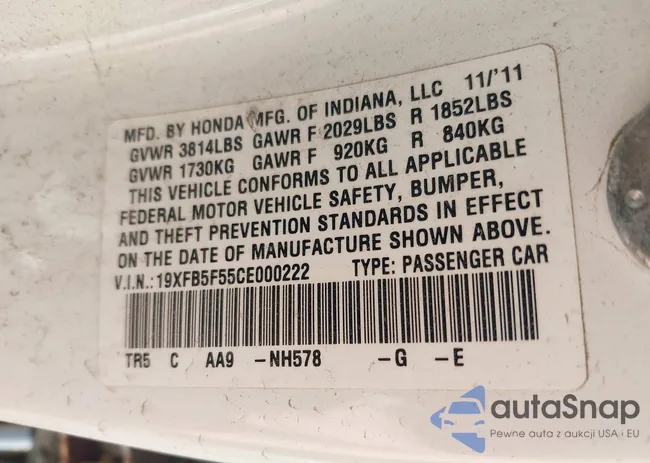 19XFB5F55CE000222: 43207227