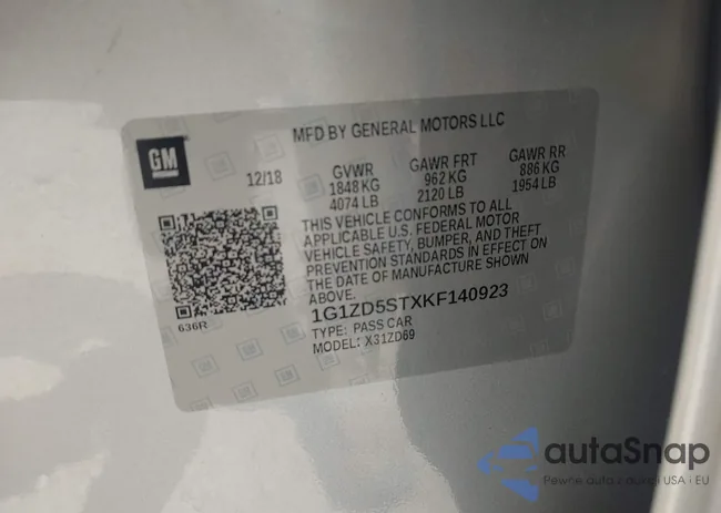 1G1ZD5STXKF140923: 43207252