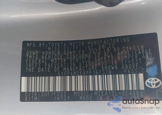 5YFP4MCEXPP167578: 43207319