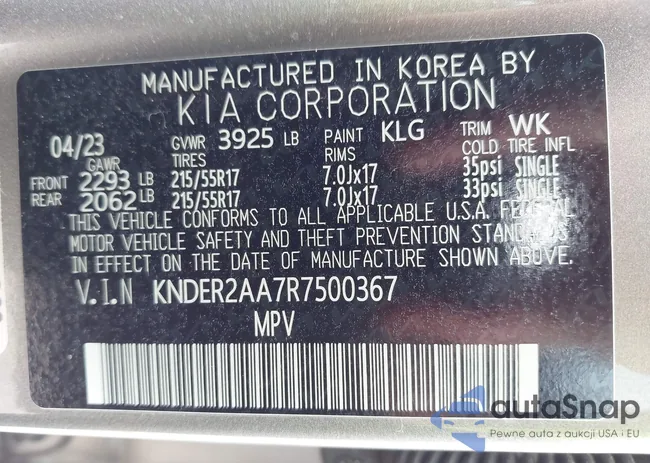 KNDER2AA7R7500367: 43207366