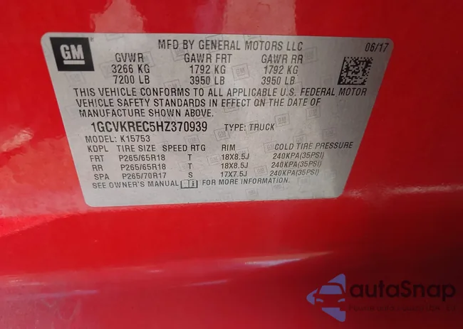 1GCVKREC5HZ370939: 43207526