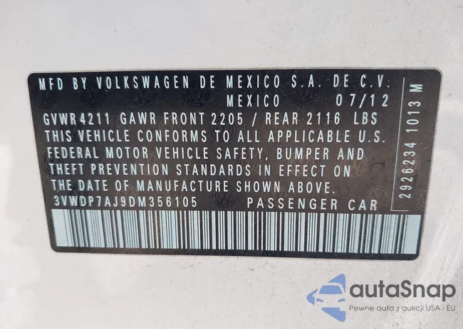 3VWDP7AJ9DM356105: 43206602