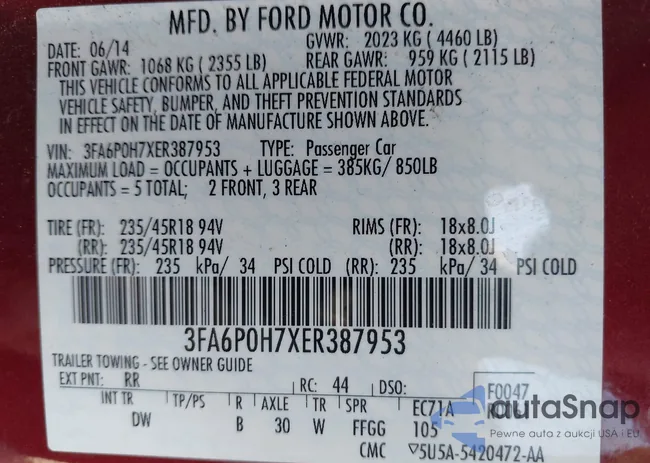 3FA6P0H7XER387953: 43206638