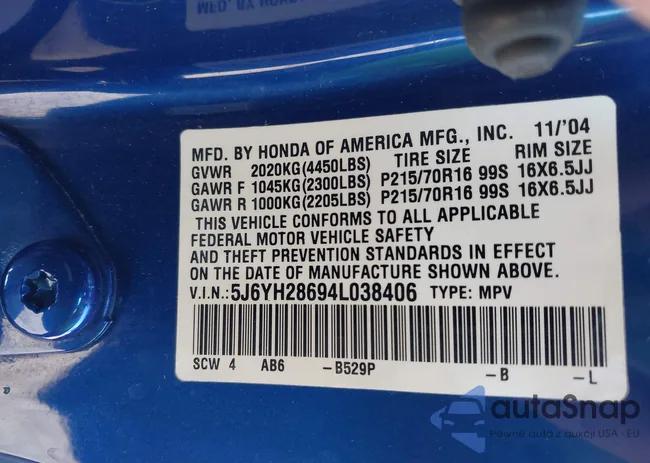 5J6YH28694L038406: 43206650