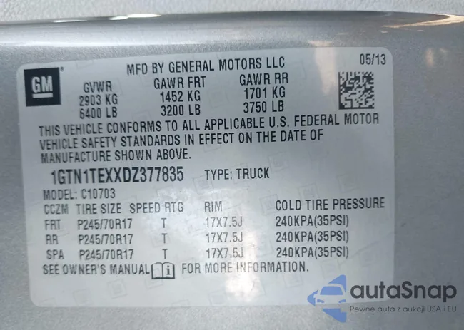 1GTN1TEXXDZ377835: 43206802