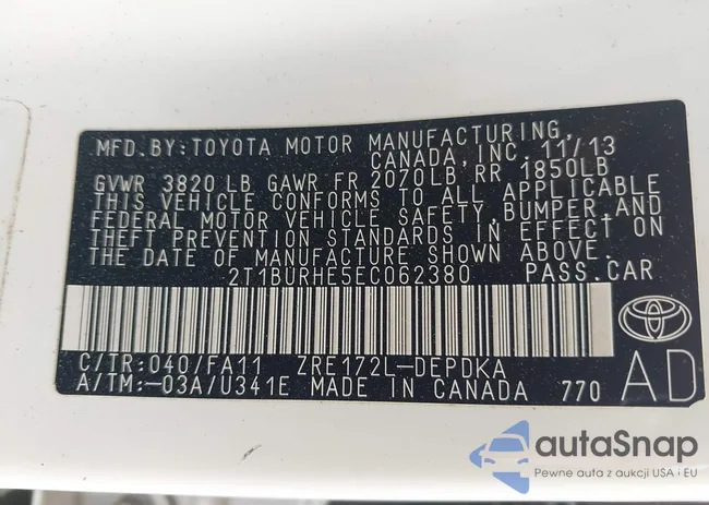 2T1BURHE5EC062380: 43206929