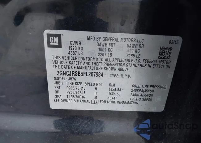 3GNCJRSB5FL207984: 43208030