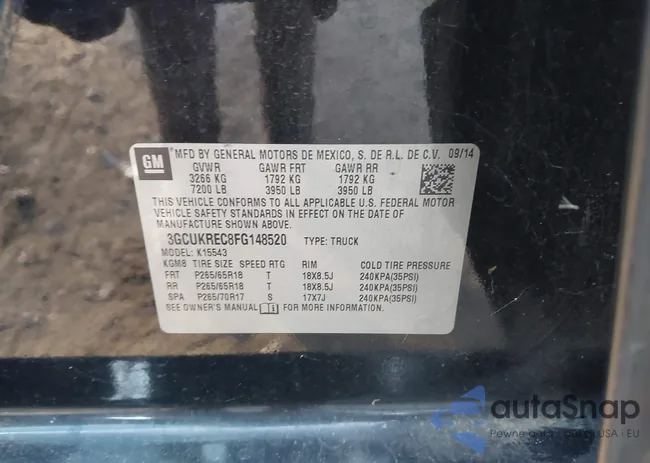 3GCUKREC8FG148520: 43208111