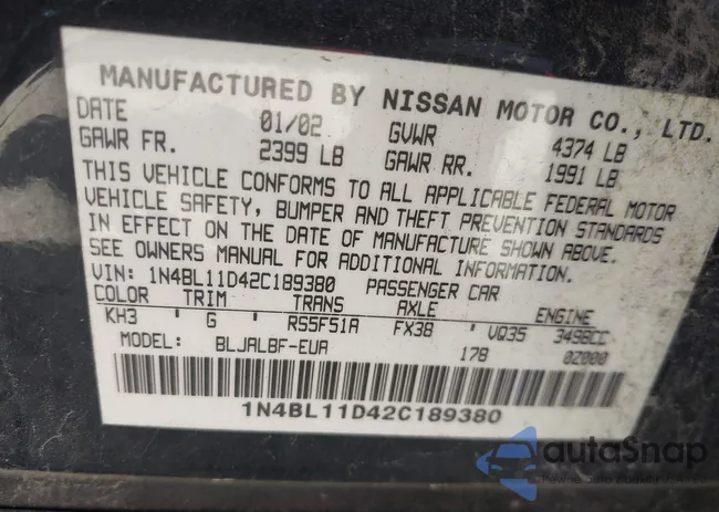 1N4BL11D42C189380: 43208194