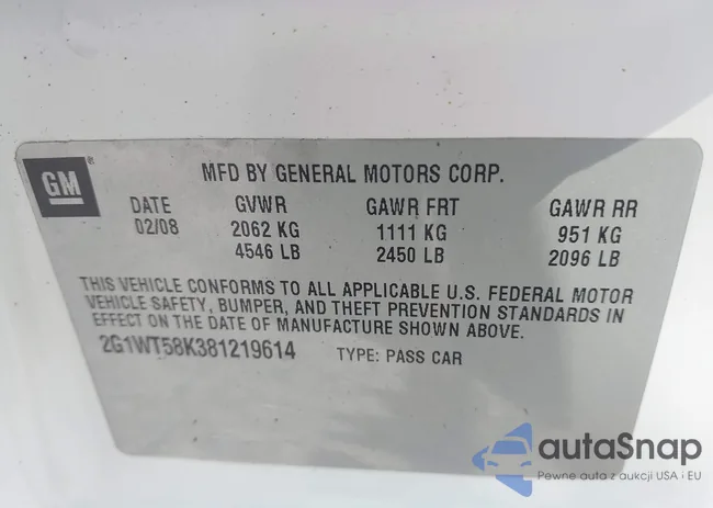 2G1WT58K381219614: 43208212