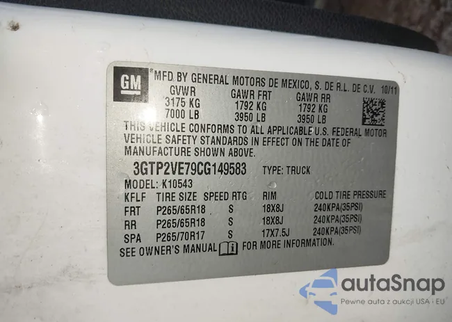 3GTP2VE79CG149583: 43208325