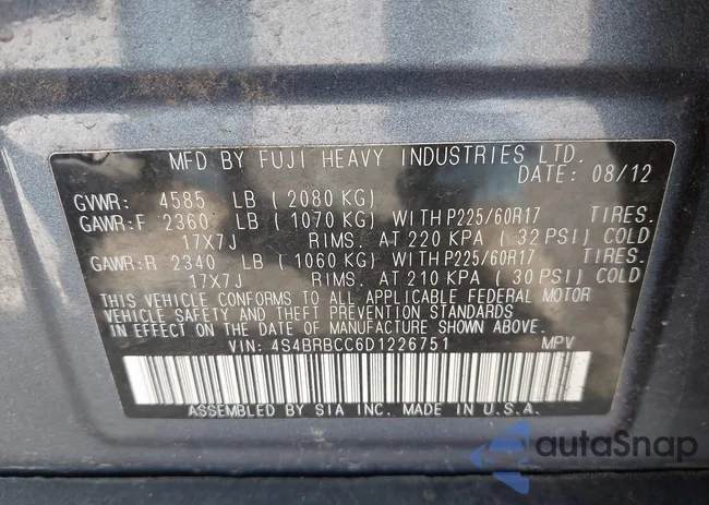 4S4BRBCC6D1226751: 43208341