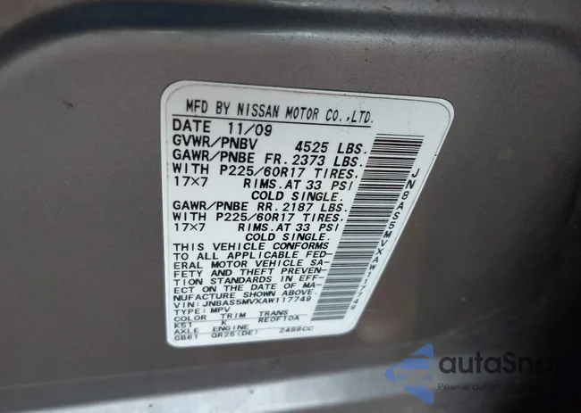 JN8AS5MVXAW117749: 43208380