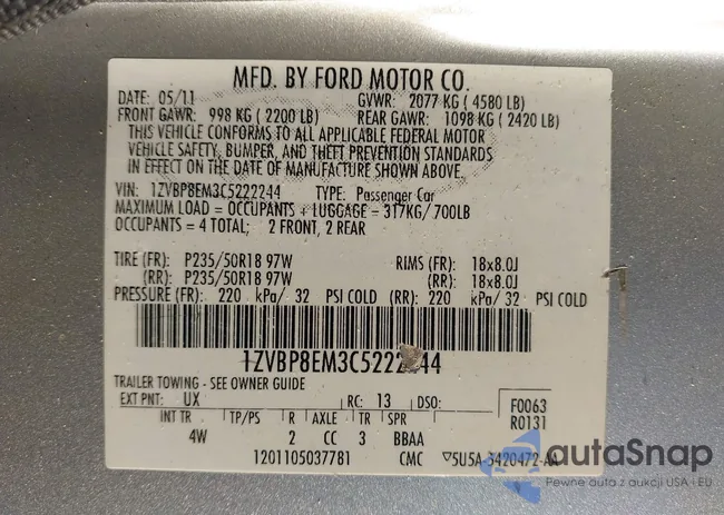 1ZVBP8EM3C5222244: 43208382