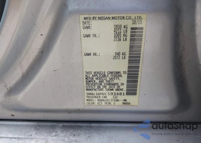 1N4AL3AP4FC593481: 43208469