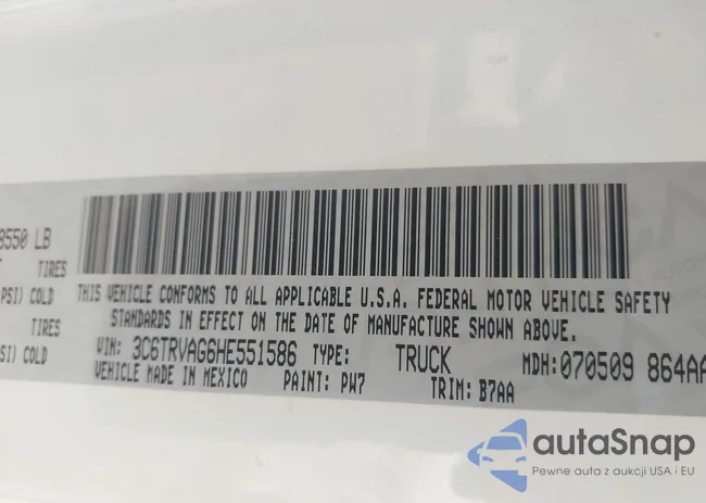 3C6TRVAG6HE551586: 43208483