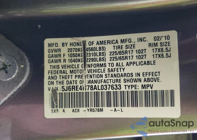 5J6RE4H78AL037633: 43207545