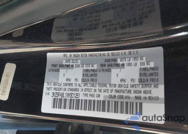 3MZBPABL1NM301251: 43207634